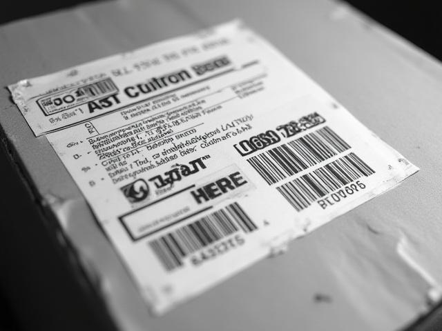 Traditional text-only barcode label with dense fine print