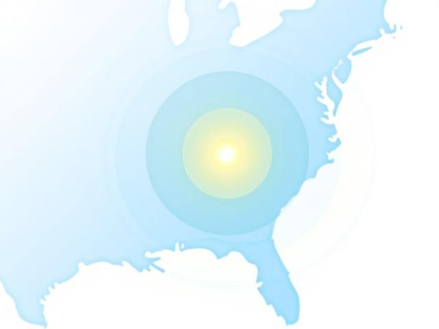 Logistics map showing 1-2 day shipping zones radiotherapy from Gainesville GA