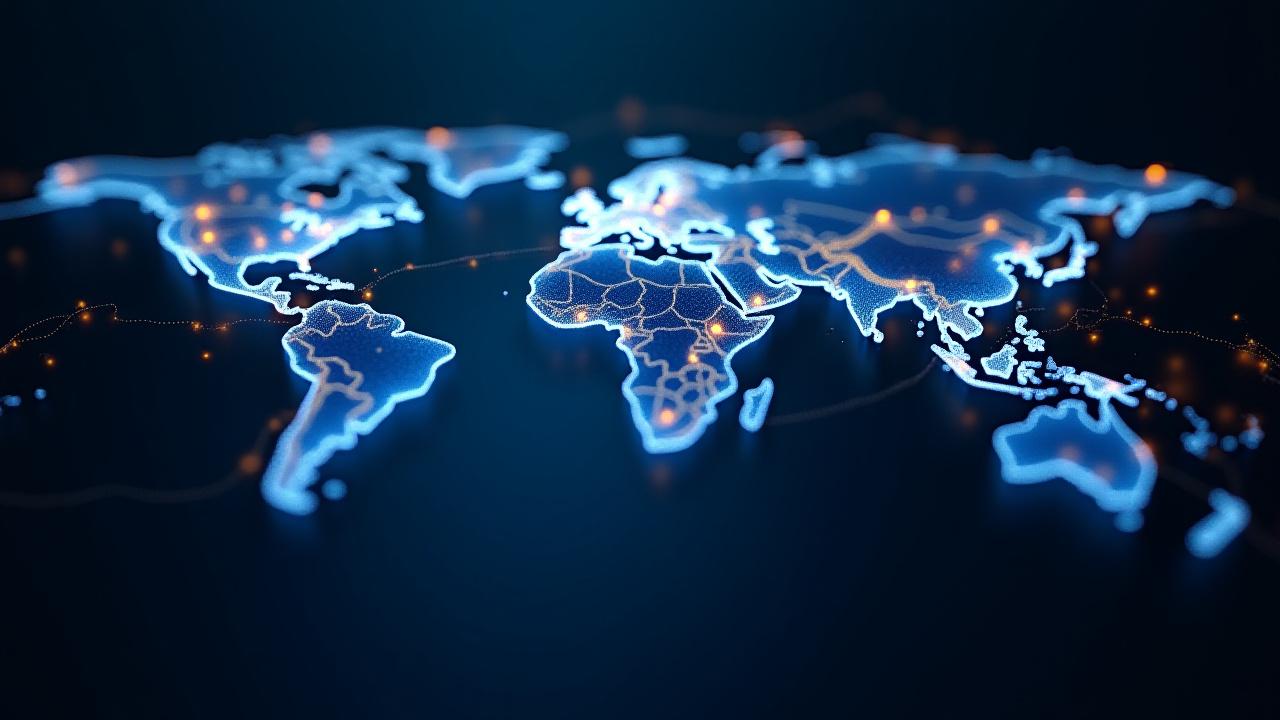 Global logistics network visualization showing interconnected supply chain nodes